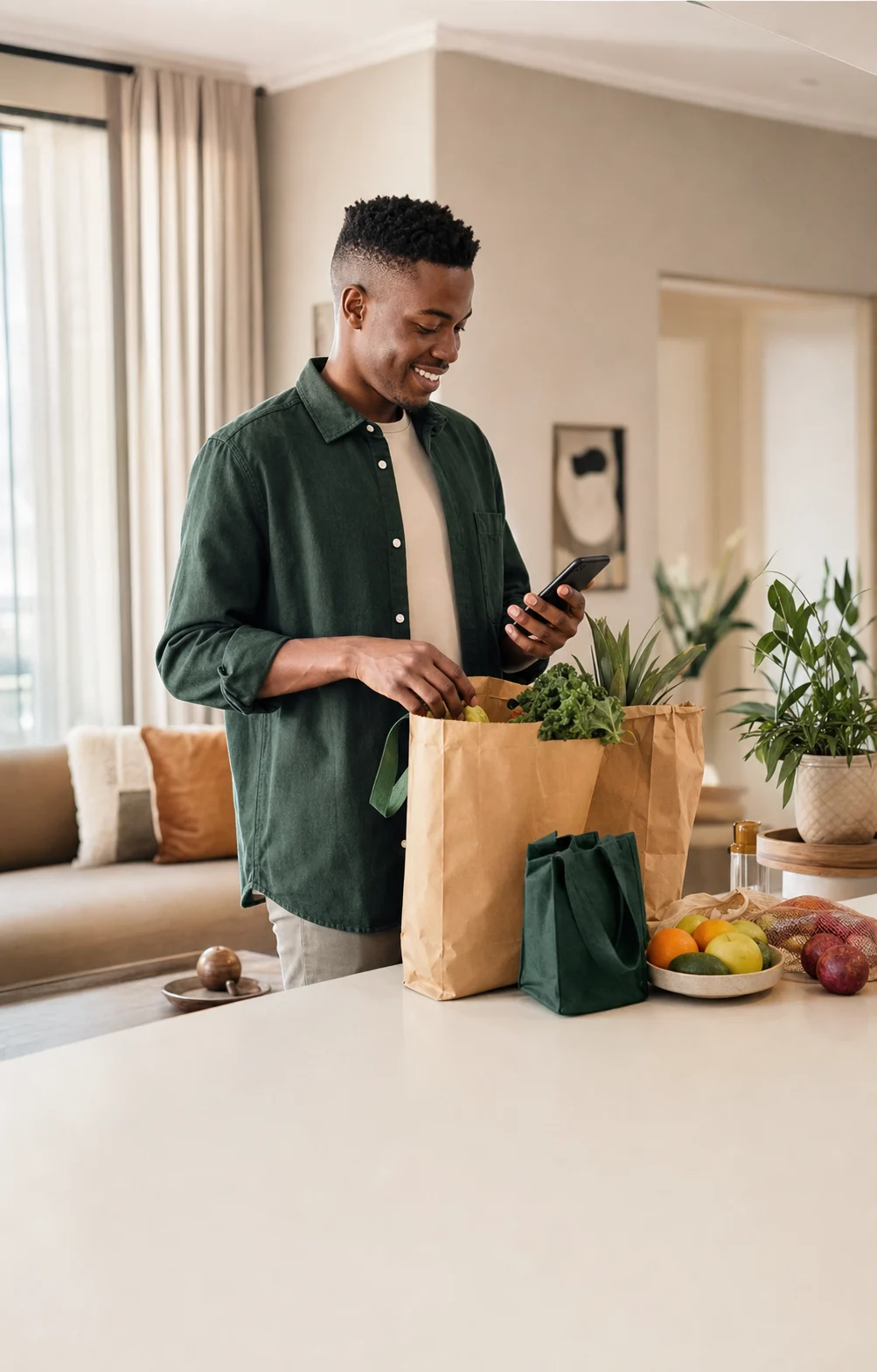 A Kose customer receiving a local shopping order